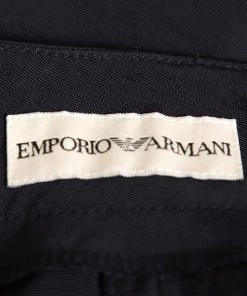 Emporio Armani Black Faille Ruffled Midi Skirt S For Women -Emporio Armani sale luxury women emporio armani used clothes p368821 004