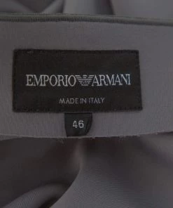 Emporio Armani Anthracite Neoprene Bow Detail Jacket L For Women -Emporio Armani sale luxury women emporio armani used clothes p374956 003