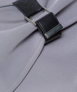 Emporio Armani Anthracite Neoprene Bow Detail Jacket L For Women -Emporio Armani sale luxury women emporio armani used clothes p374956 007