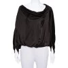 Emporio Armani Black Jersey Button Detail Oversized Top S For Women