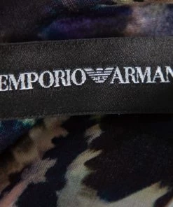 Emporio Armani Multicolor Printed Silk One Shoulder Shift Dress L For Women -Emporio Armani sale luxury women emporio armani used clothes p400924 006
