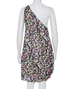 Emporio Armani Multicolor Printed Silk One Shoulder Shift Dress L For Women -Emporio Armani sale luxury women emporio armani used clothes p400924 007