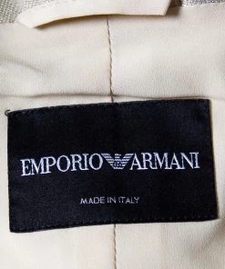 Emporio Armani Metallic Gold Cotton Sleeveless Gilet S For Women 12 Emporio Armani Metallic Gold Cotton Sleeveless Gilet S For Women -Emporio Armani sale luxury women emporio armani used clothes p404655 005