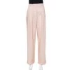 Emporio Armani Pale Pink Cotton Wide Leg Trousers L For Women
