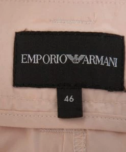 Emporio Armani Pale Pink Cotton Wide Leg Trousers L For Women -Emporio Armani sale luxury women emporio armani used clothes p411027 006