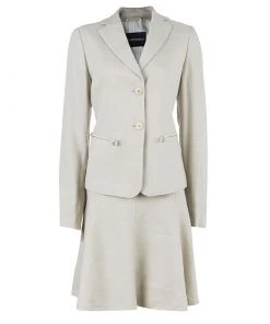 Emporio Armani Beige Skirt Suit M For Women