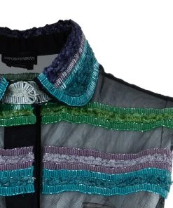 Emporio Armani Beaded Sleeveless Top S For Women -Emporio Armani sale luxury women emporio armani used clothes p41215 0004