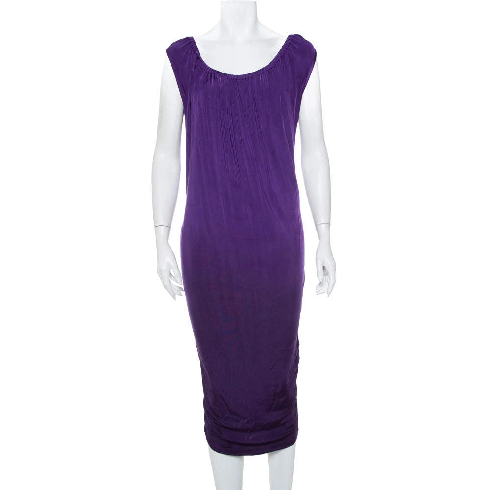 Emporio Armani Purple Knit Sleeveless Shift Dress M For Women 3 Emporio Armani Purple Knit Sleeveless Shift Dress M For Women