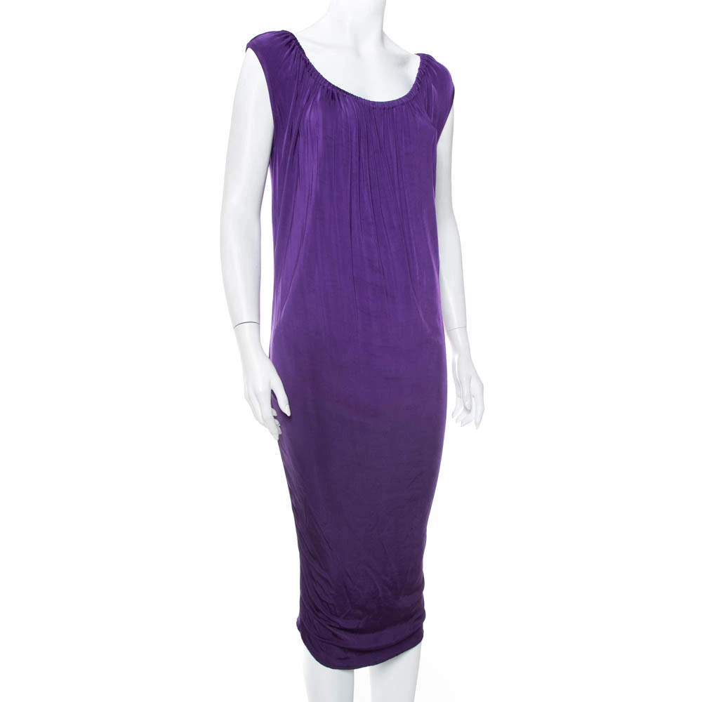 Emporio Armani Purple Knit Sleeveless Shift Dress M For Women 4 Emporio Armani Purple Knit Sleeveless Shift Dress M For Women - Image 2