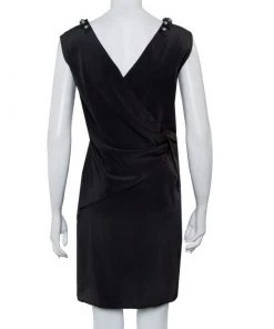 Emporio Armani Black Silk Embellished Neck Detail Shift Dress M For Women -Emporio Armani sale luxury women emporio armani used clothes p416268 1618654652 004