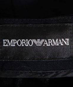 Emporio Armani Black Crepe Tapered Leg Trousers S For Women -Emporio Armani sale luxury women emporio armani used clothes p416273 002