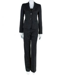Emporio Armani Black Striped Pant Suit S For Women -Emporio Armani sale luxury women emporio armani used clothes p42430 0002