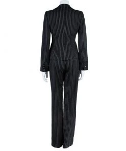 Emporio Armani Black Striped Pant Suit S For Women -Emporio Armani sale luxury women emporio armani used clothes p42430 0003