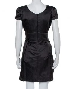 Emporio Armani Black Wool Pleated Mini Dress M For Women -Emporio Armani sale luxury women emporio armani used clothes p425301 001