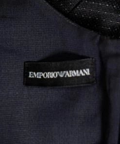Emporio Armani Black Wool Pleated Mini Dress M For Women -Emporio Armani sale luxury women emporio armani used clothes p425301 006