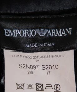 Emporio Armani Black Satin Pleated Midi Skirt S For Women -Emporio Armani sale luxury women emporio armani used clothes p429964 006