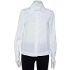 Emporio Armani White Cotton Extended Collar Detail Button Front Boxy Shirt M For Women -Emporio Armani sale luxury women emporio armani used clothes p436839 001