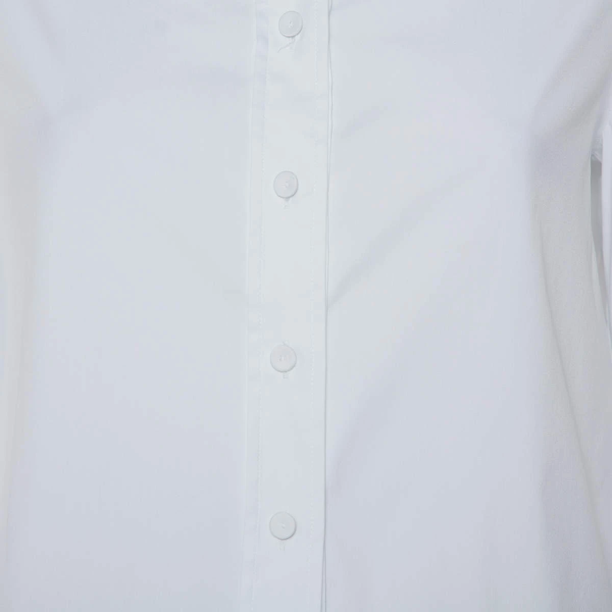 Emporio Armani White Cotton Extended Collar Detail Button Front Boxy Shirt M For Women 6 Emporio Armani White Cotton Extended Collar Detail Button Front Boxy Shirt M For Women - Image 4