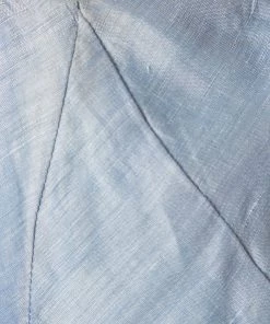 Emporio Armani Blue Linen & Silk Floral Applique Trim Detail Midi Skirt M For Women -Emporio Armani sale luxury women emporio armani used clothes p436856 008