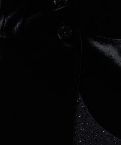 Emporio Armani Vintage Black Velvet Embellished Detail Button Front Blazer S For Women -Emporio Armani sale luxury women emporio armani used clothes p442272 003