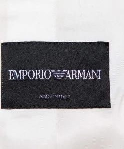 Emporio Armani White Crepe Button Front Blazer S For Women -Emporio Armani sale luxury women emporio armani used clothes p442949 001