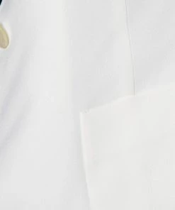 Emporio Armani White Crepe Button Front Blazer S For Women -Emporio Armani sale luxury women emporio armani used clothes p442949 007