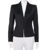 Emporio Armani Vintage Black Wool Hook Front Blazer M For Women