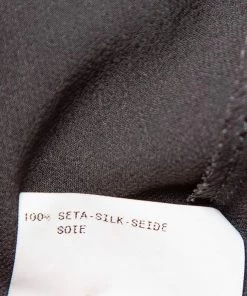 Emporio Armani Charcoal Grey Silk Neck Tie Detail Smocked Top S For Women -Emporio Armani sale luxury women emporio armani used clothes p454152 1624276720 006