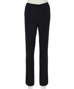 Emporio Armani Black Crepe Side Strip Detail Straight Leg Trousers M For Women