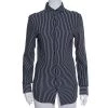 Emporio Armani Navy Blue Striped Cotton Knit Button Front Shirt S For Women -Emporio Armani sale luxury women emporio armani used clothes p457831 003