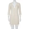 Emporio Armani Cream Silk Ruffle Detail Mini Dress M For Women -Emporio Armani sale luxury women emporio armani used clothes p460493 006
