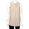 Emporio Armani Beige Silk Paneled Back Detail Sleeveless Shirt S For Women -Emporio Armani sale luxury women emporio armani used clothes p462386 003