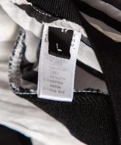 Emporio Armani White Cotton & Silk Striped Detail T-Shirt L For Women -Emporio Armani sale luxury women emporio armani used clothes p476879 003