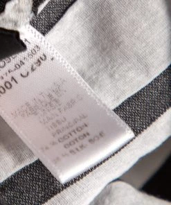 Emporio Armani White Cotton & Silk Striped Detail T-Shirt L For Women -Emporio Armani sale luxury women emporio armani used clothes p476879 005