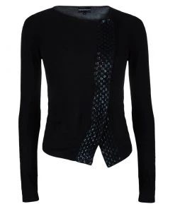 Emporio Armani Black Embellished Cardigan S For Women
