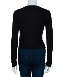 Emporio Armani Black Embellished Cardigan S For Women -Emporio Armani sale luxury women emporio armani used clothes p48159 003