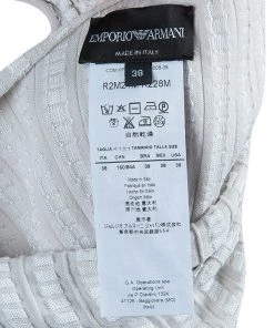 Emporio Armani Cream Textured Top S For Women -Emporio Armani sale luxury women emporio armani used clothes p48160 008