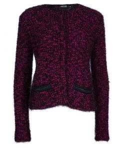 Emporio Armani Pink And Black Cardigan S For Women