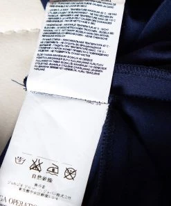 Emporio Armani Navy Blue Cotton Gold Foil Print T-shirt S For Women -Emporio Armani sale luxury women emporio armani used clothes p484086 003