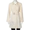 Emporio Armani Cream Double Breasted Belted Coat S For Women -Emporio Armani sale luxury women emporio armani used clothes p485983 001