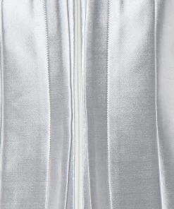 Emporio Armani Silver Silk Blend Zip Front Coat S For Women -Emporio Armani sale luxury women emporio armani used clothes p488673 003