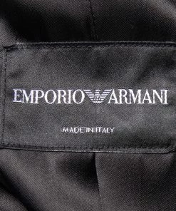 Emporio Armani Silver Silk Blend Zip Front Coat S For Women -Emporio Armani sale luxury women emporio armani used clothes p488673 006