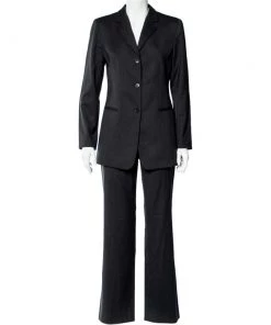 Emporio Armani Black Wool Tailored Suit M For Women