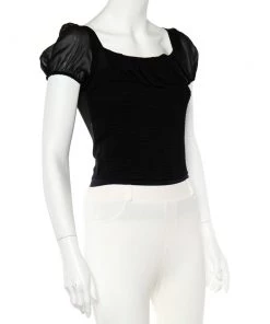 Emporio Armani Black Silk Smocked Sheer Top S For Women -Emporio Armani sale luxury women emporio armani used clothes p489211 004