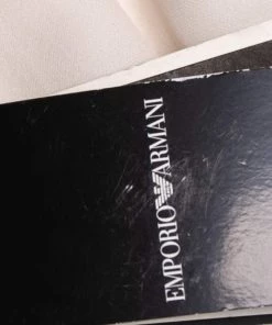 Emporio Armani Cream Silk Contrast Piped Trousers S For Women -Emporio Armani sale luxury women emporio armani used clothes p498735 002