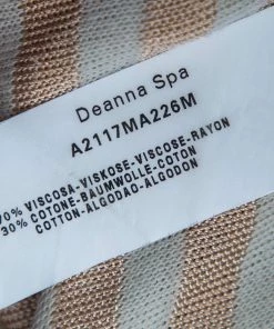 Emporio Armani Beige Striped Knit Belted Cardigan S For Women -Emporio Armani sale luxury women emporio armani used clothes p500366 006