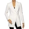 Emporio Armani Ivory Textured Crepe Double Breasted Blazer S For Women -Emporio Armani sale luxury women emporio armani used clothes p505478 001