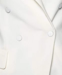 Emporio Armani Ivory Textured Crepe Double Breasted Blazer S For Women -Emporio Armani sale luxury women emporio armani used clothes p505478 008