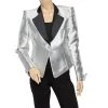 Emporio Armani Metallic Silver Synthetic Contrast Detail Cropped Blazer L For Women -Emporio Armani sale luxury women emporio armani used clothes p518515 001