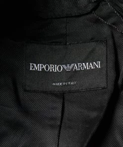 Emporio Armani Metallic Silver Synthetic Contrast Detail Cropped Blazer L For Women -Emporio Armani sale luxury women emporio armani used clothes p518515 005